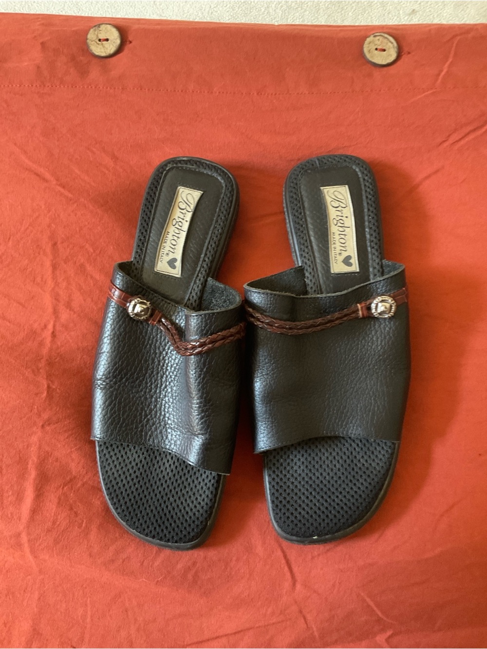 Brighton Nola Verona Black Leather Sandals